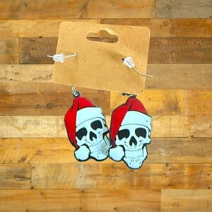 Santa Skull Earrings